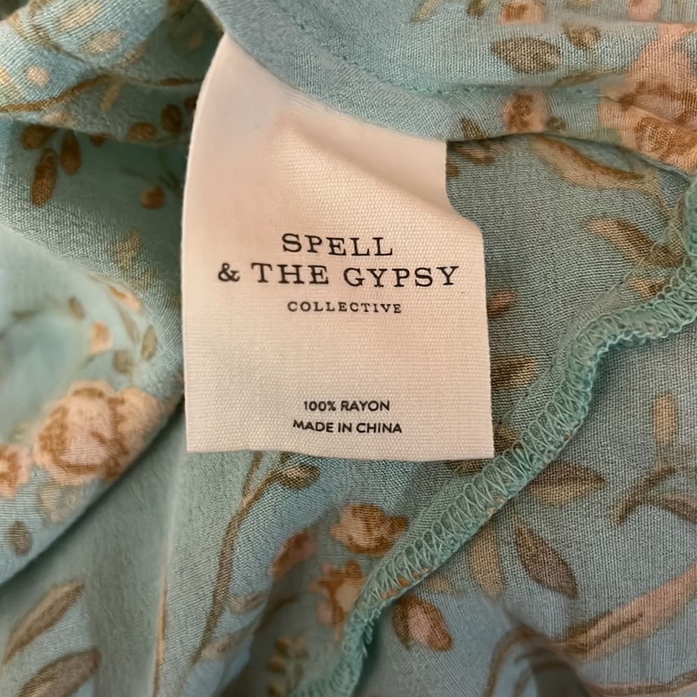 Spell Maisie play dress medium vintage spell rare t green - Picture 8 of 10